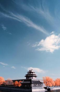 蓝天古迹护城河-4