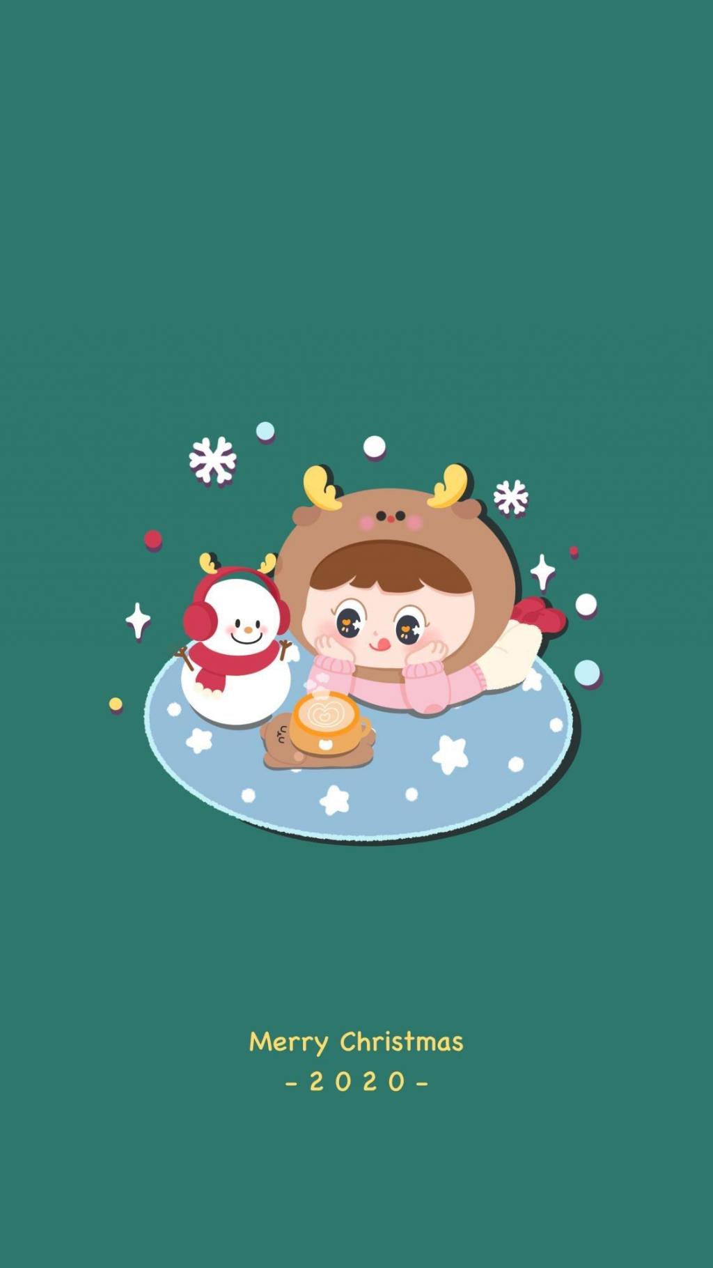 2020圣诞节英文可爱创意背景图