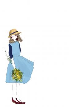 简约手绘可爱女生-4