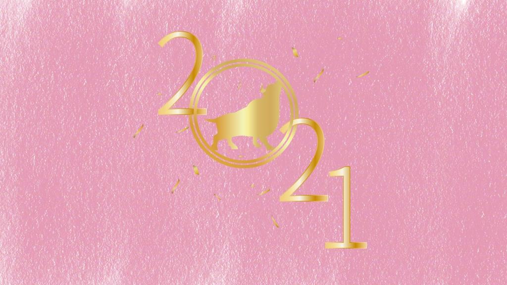 2021牛年简约数字背景图