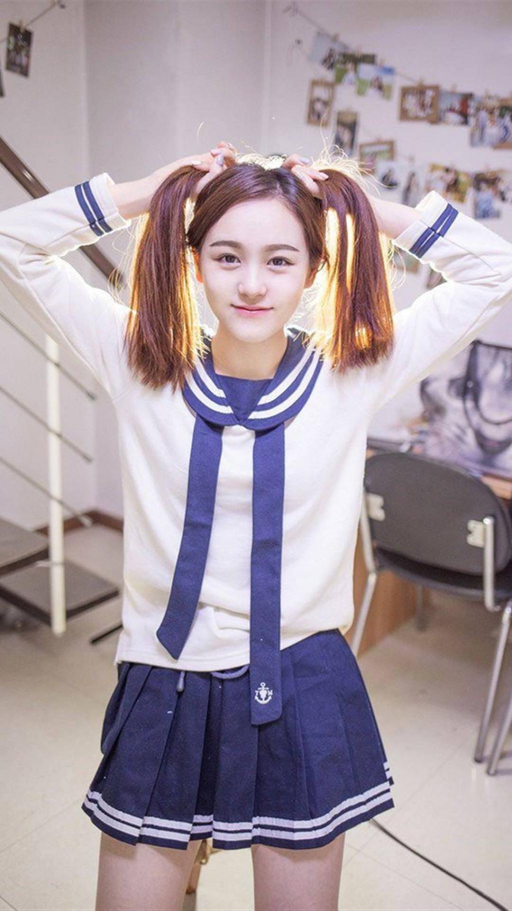 清纯学生妹日系校服