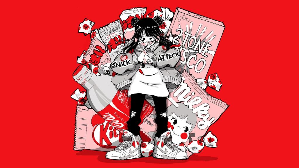 街头涂鸦风时尚个性创意手绘插画