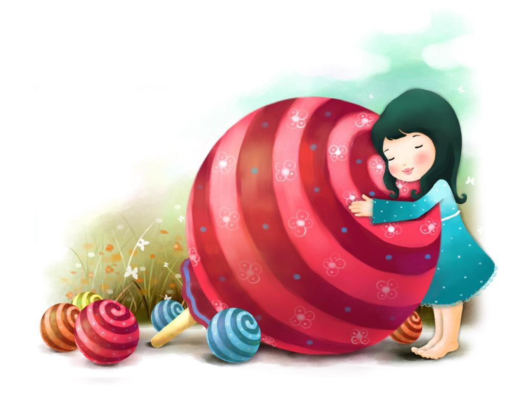 小女孩的卡通梦幻童年