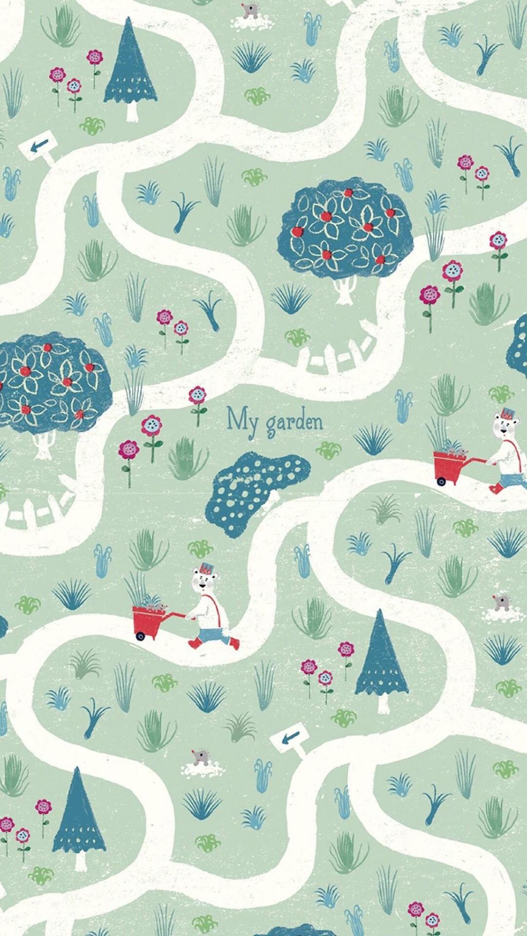 可爱卡通小图案平铺