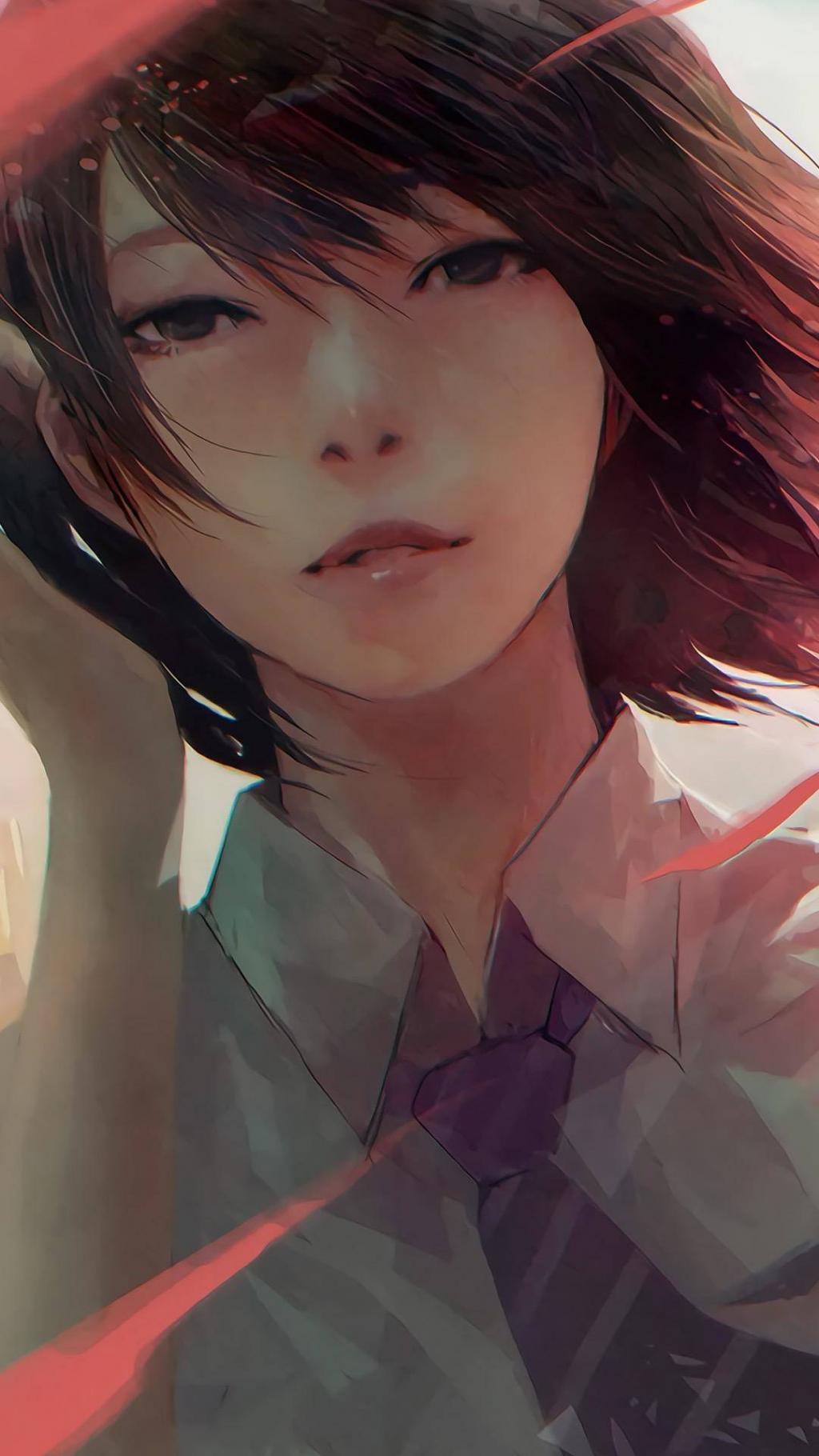 手绘女孩肖像插画