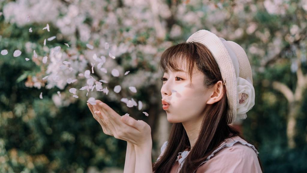 清新俏皮可爱萝莉樱花下的迷人写真