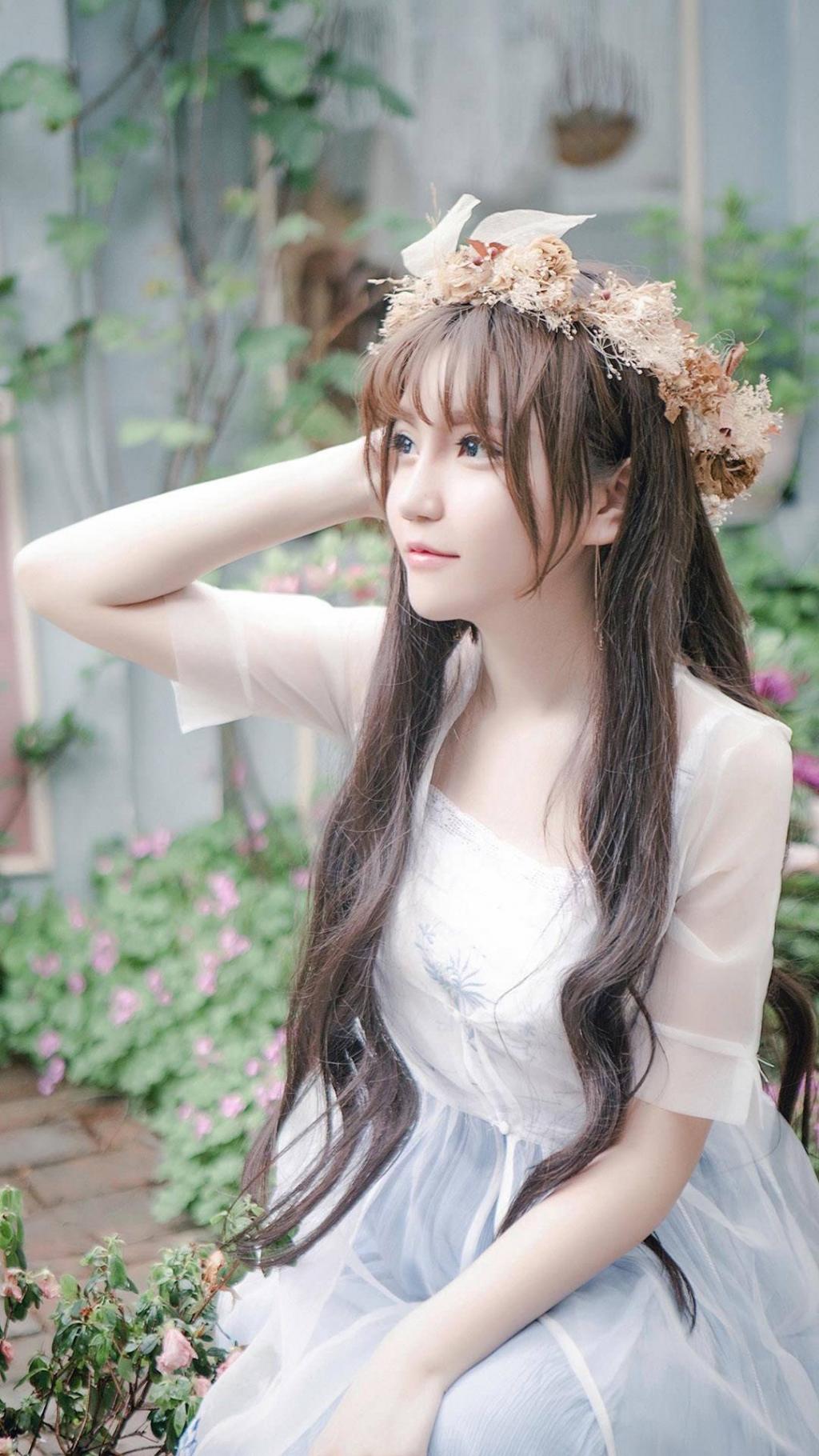 小清新长发美女