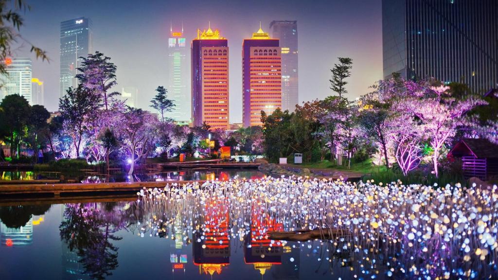 璀璨城市灯光夜景