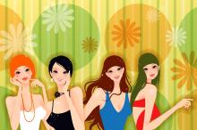 矢量潮流女人花