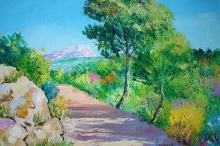 水彩画田园风光