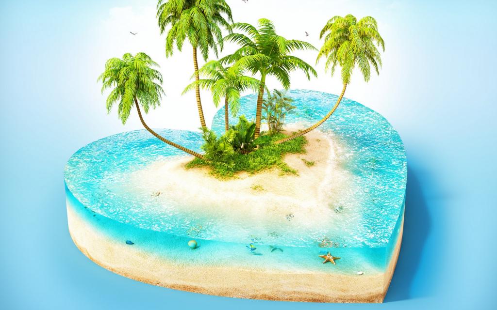 精美3D立体小岛创意设计