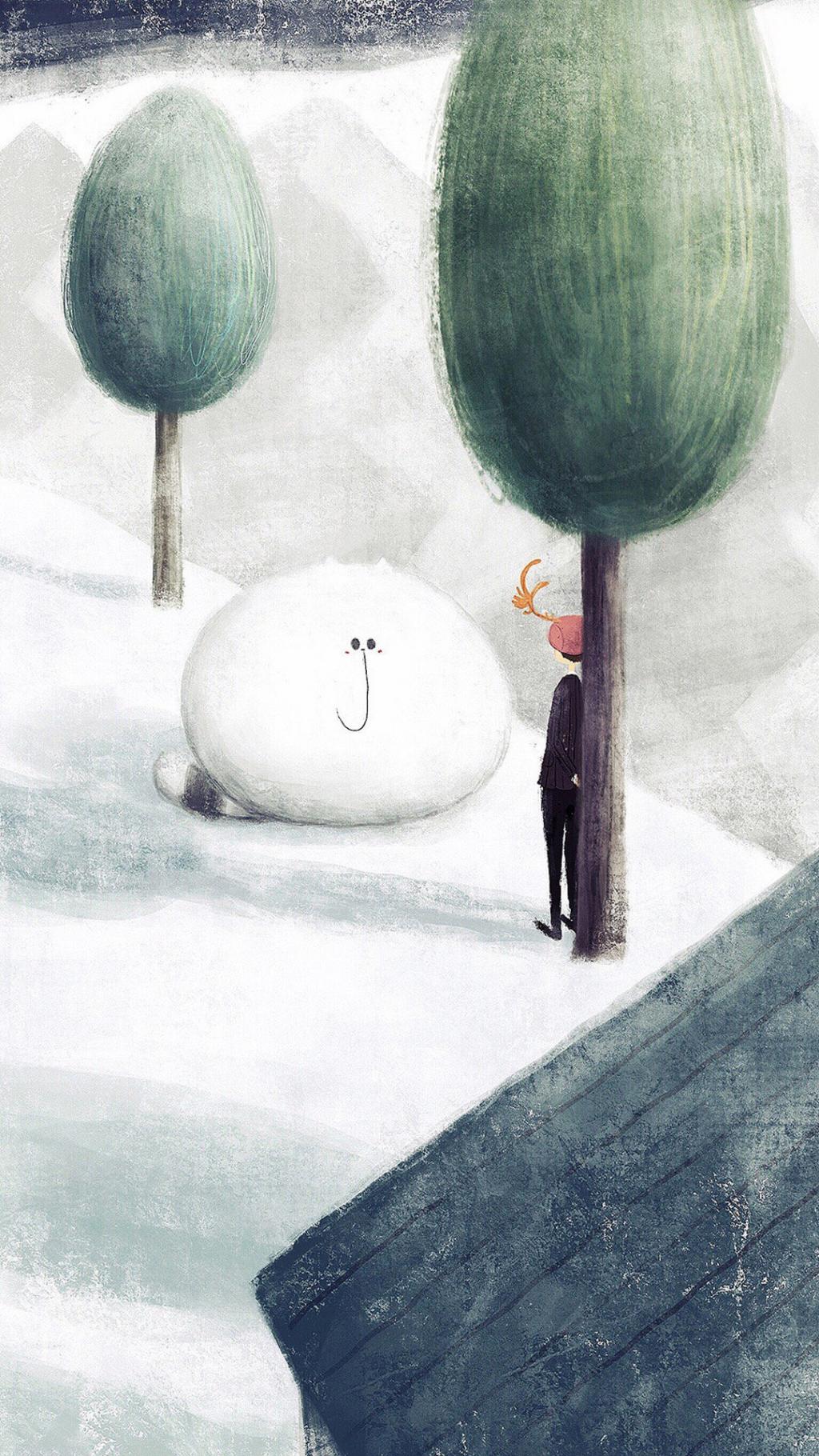 可爱的插画陪伴猫