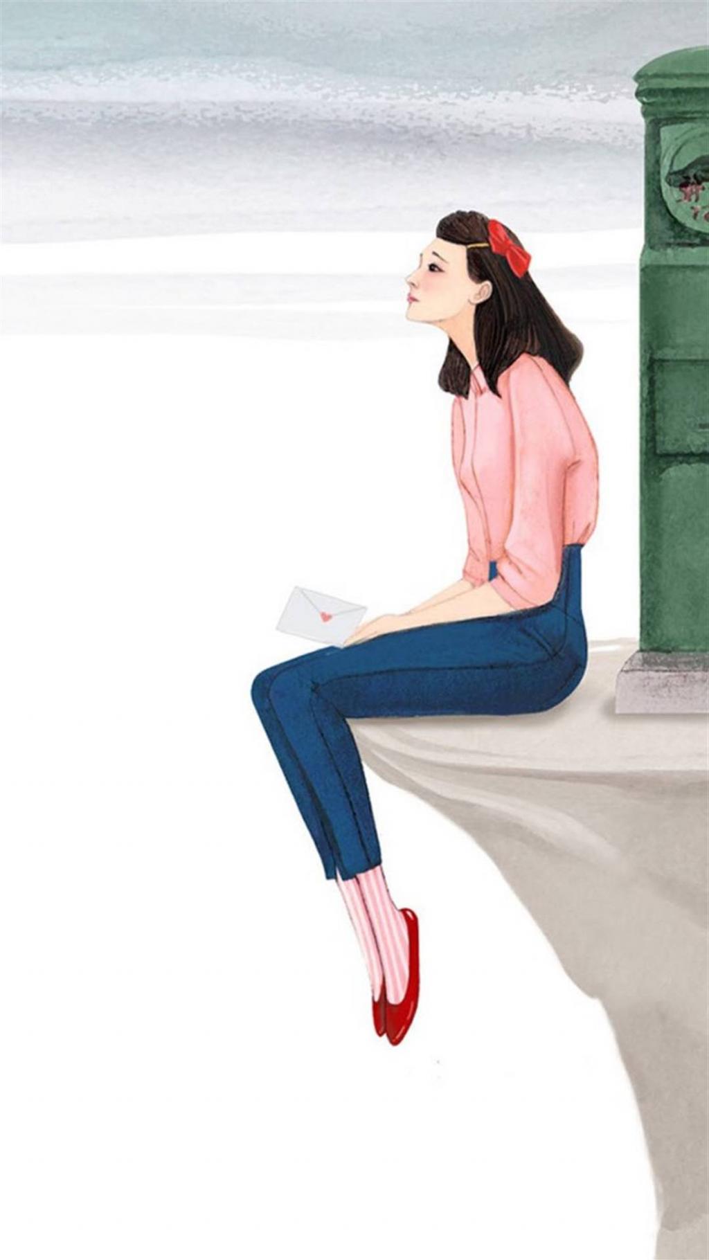 少女风卡通唯美手机锁屏