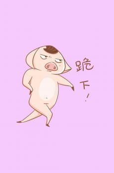 卡通手绘小猪搞笑文字背景-7