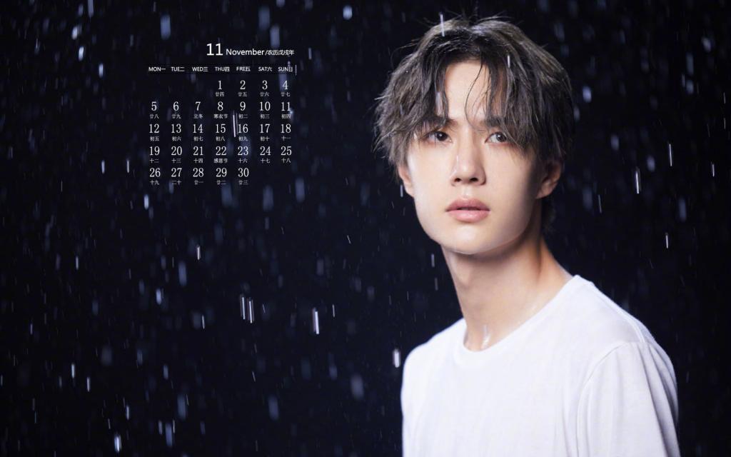 2018年11月王一博时尚写真日历