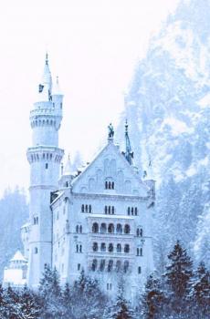 雪天唯美浪漫城堡建筑风景