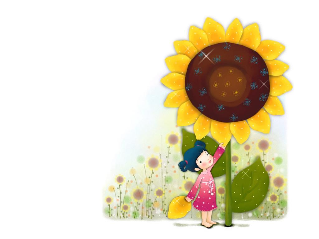 小女孩的卡通梦幻童年