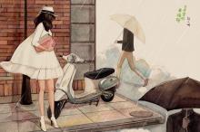 三月里的幸福饼插画